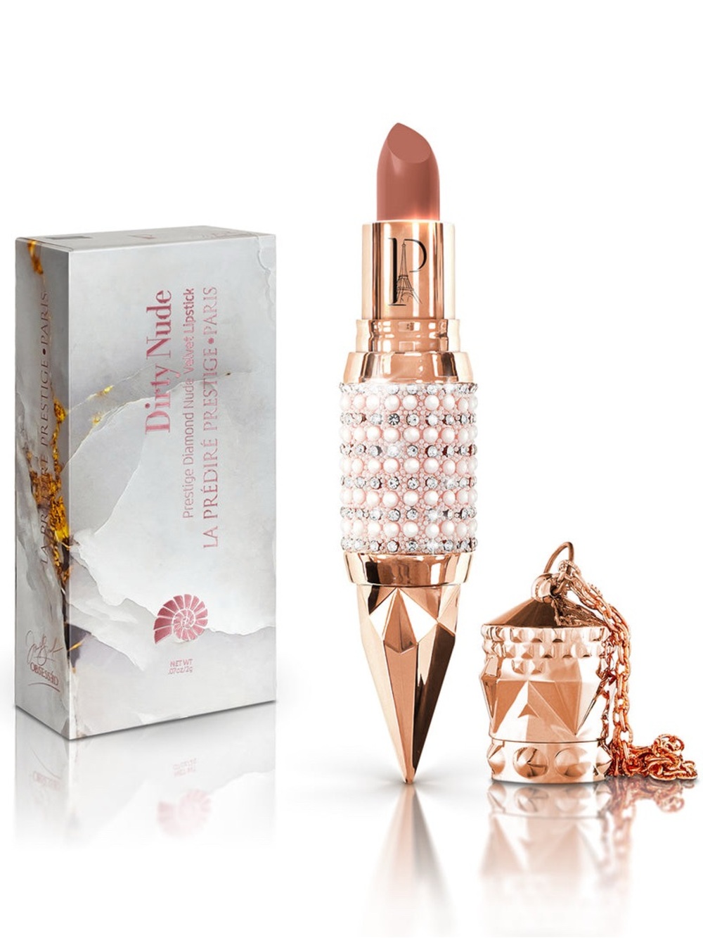 La Prestige Paris Diamond Velvet Lipstick – Dirty Nude-$180 retail